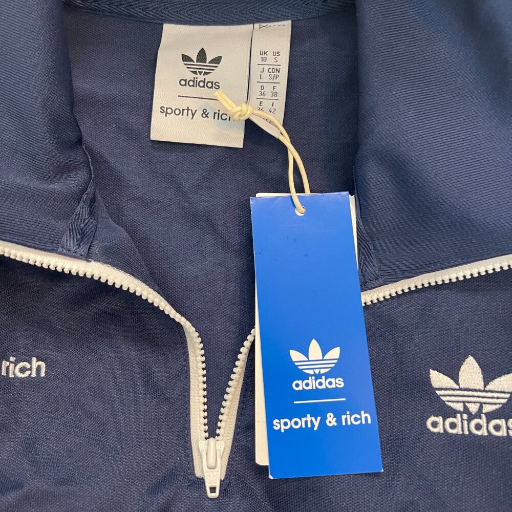 Sporty & Rich x Adidas Long-sleeve soccer polo womens S navy - Picture 4 of 7